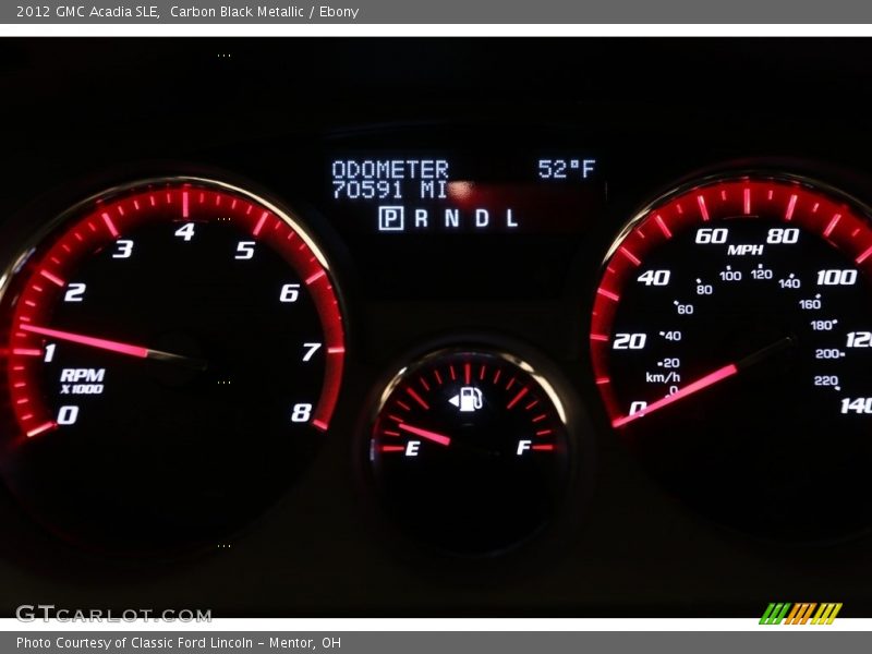 Carbon Black Metallic / Ebony 2012 GMC Acadia SLE
