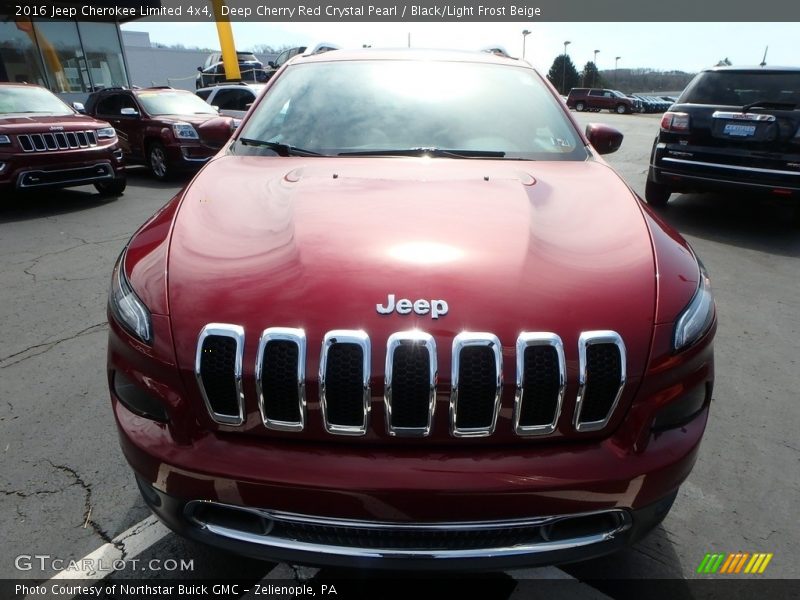 Deep Cherry Red Crystal Pearl / Black/Light Frost Beige 2016 Jeep Cherokee Limited 4x4