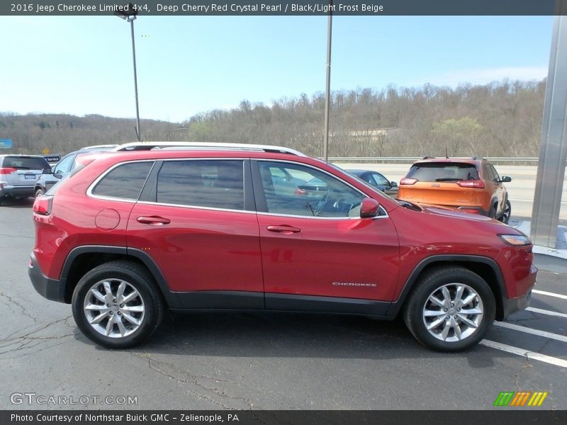 Deep Cherry Red Crystal Pearl / Black/Light Frost Beige 2016 Jeep Cherokee Limited 4x4