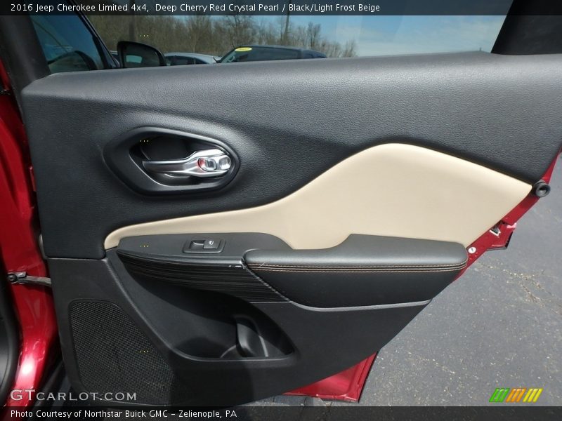 Deep Cherry Red Crystal Pearl / Black/Light Frost Beige 2016 Jeep Cherokee Limited 4x4