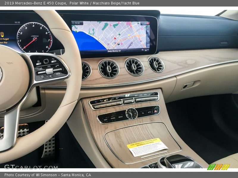 Polar White / Macchiato Beige/Yacht Blue 2019 Mercedes-Benz E 450 Coupe
