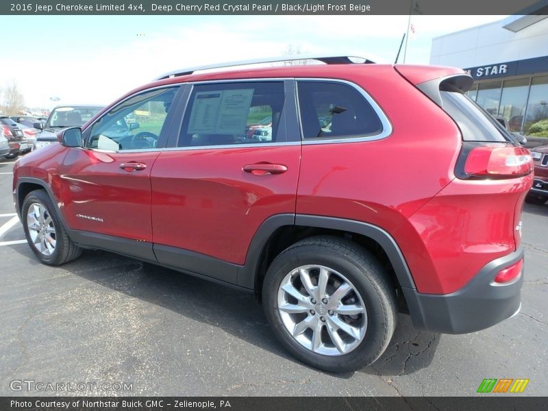 Deep Cherry Red Crystal Pearl / Black/Light Frost Beige 2016 Jeep Cherokee Limited 4x4