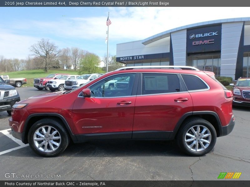 Deep Cherry Red Crystal Pearl / Black/Light Frost Beige 2016 Jeep Cherokee Limited 4x4