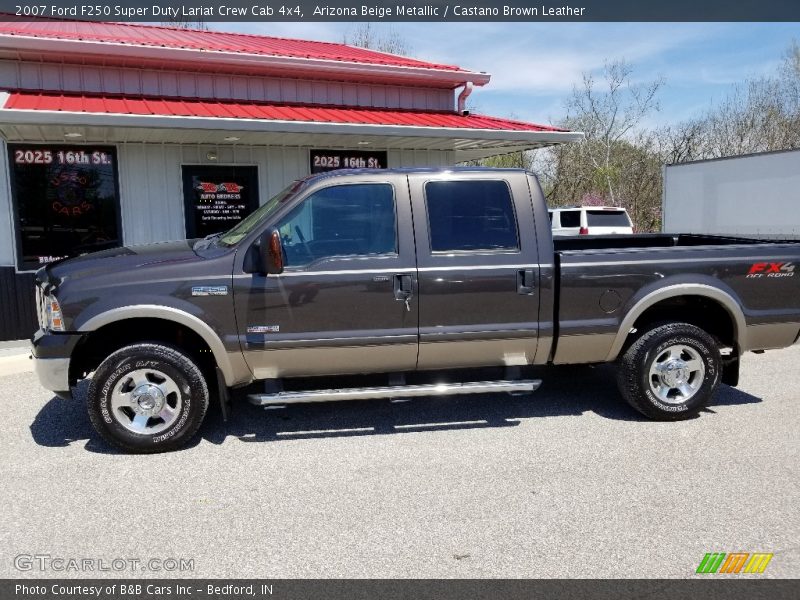 Arizona Beige Metallic / Castano Brown Leather 2007 Ford F250 Super Duty Lariat Crew Cab 4x4