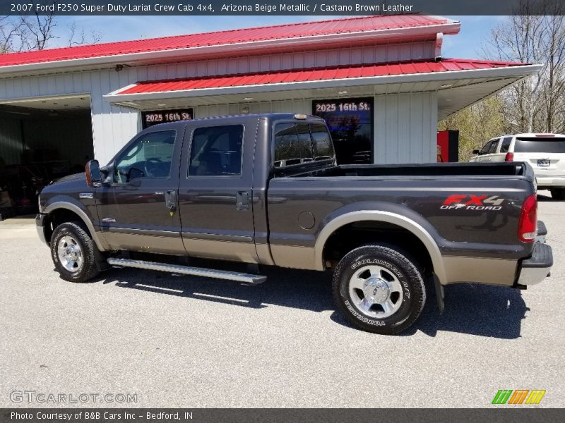 Arizona Beige Metallic / Castano Brown Leather 2007 Ford F250 Super Duty Lariat Crew Cab 4x4