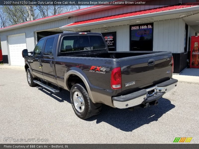 Arizona Beige Metallic / Castano Brown Leather 2007 Ford F250 Super Duty Lariat Crew Cab 4x4