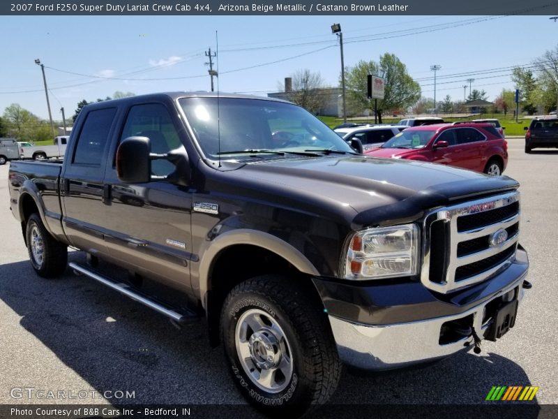 Arizona Beige Metallic / Castano Brown Leather 2007 Ford F250 Super Duty Lariat Crew Cab 4x4