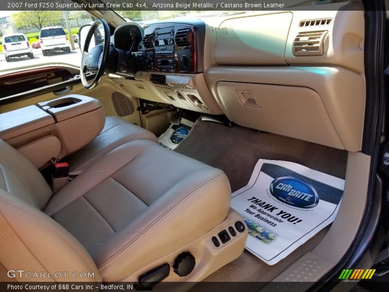 Arizona Beige Metallic / Castano Brown Leather 2007 Ford F250 Super Duty Lariat Crew Cab 4x4