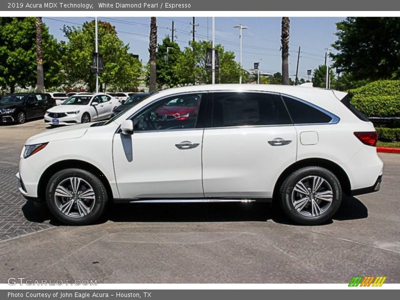White Diamond Pearl / Espresso 2019 Acura MDX Technology