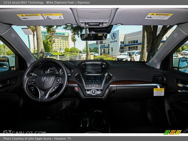 White Diamond Pearl / Espresso 2019 Acura MDX Technology
