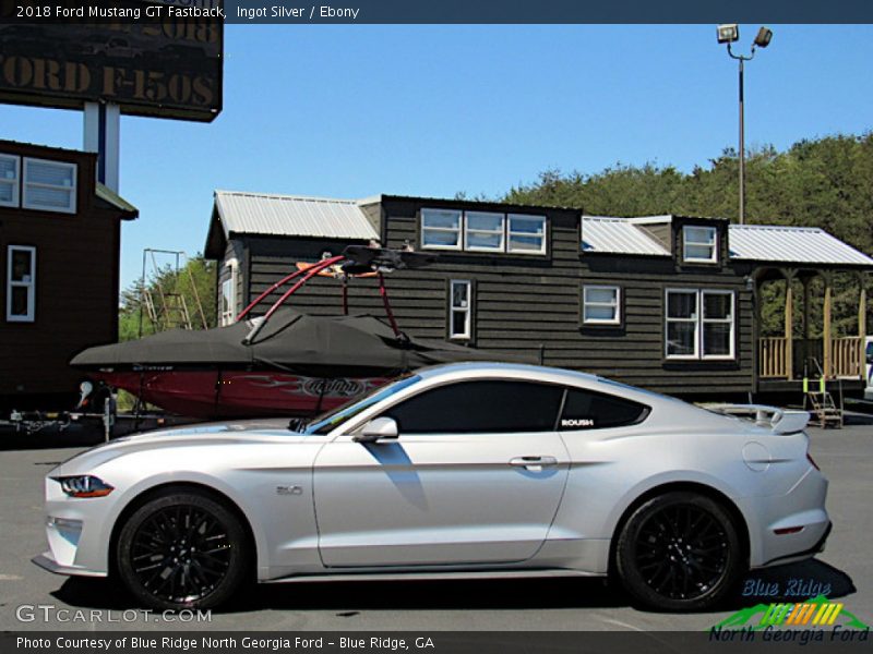 Ingot Silver / Ebony 2018 Ford Mustang GT Fastback