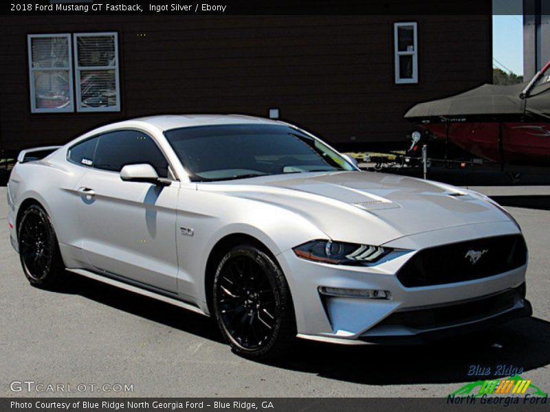 Ingot Silver / Ebony 2018 Ford Mustang GT Fastback