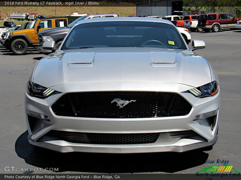 Ingot Silver / Ebony 2018 Ford Mustang GT Fastback