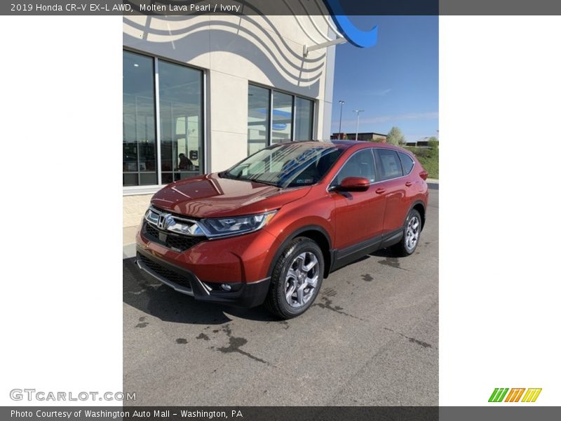 Molten Lava Pearl / Ivory 2019 Honda CR-V EX-L AWD