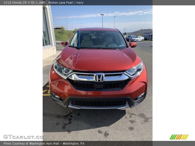 Molten Lava Pearl / Ivory 2019 Honda CR-V EX-L AWD