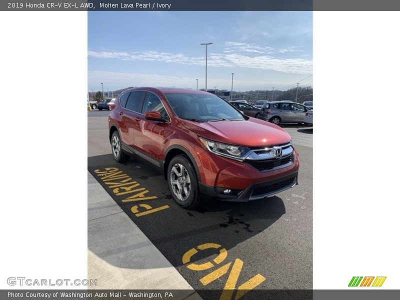 Molten Lava Pearl / Ivory 2019 Honda CR-V EX-L AWD