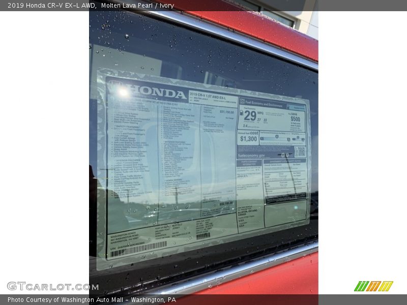 Molten Lava Pearl / Ivory 2019 Honda CR-V EX-L AWD