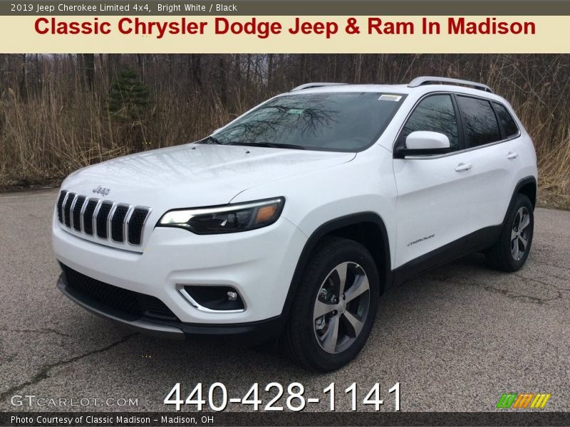 Bright White / Black 2019 Jeep Cherokee Limited 4x4