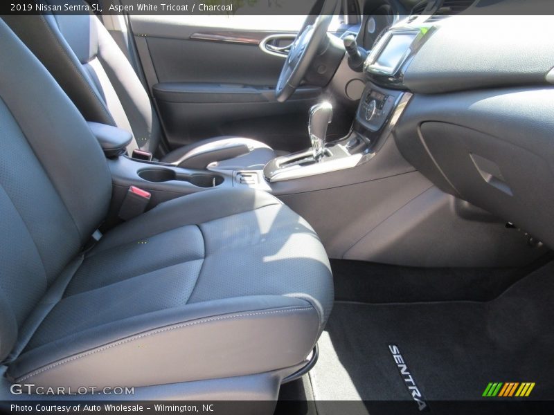 Aspen White Tricoat / Charcoal 2019 Nissan Sentra SL
