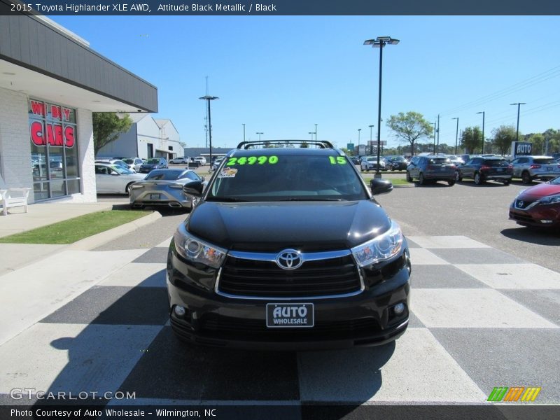 Attitude Black Metallic / Black 2015 Toyota Highlander XLE AWD