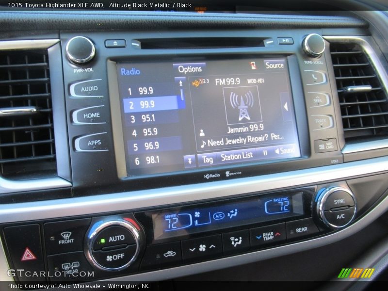 Attitude Black Metallic / Black 2015 Toyota Highlander XLE AWD