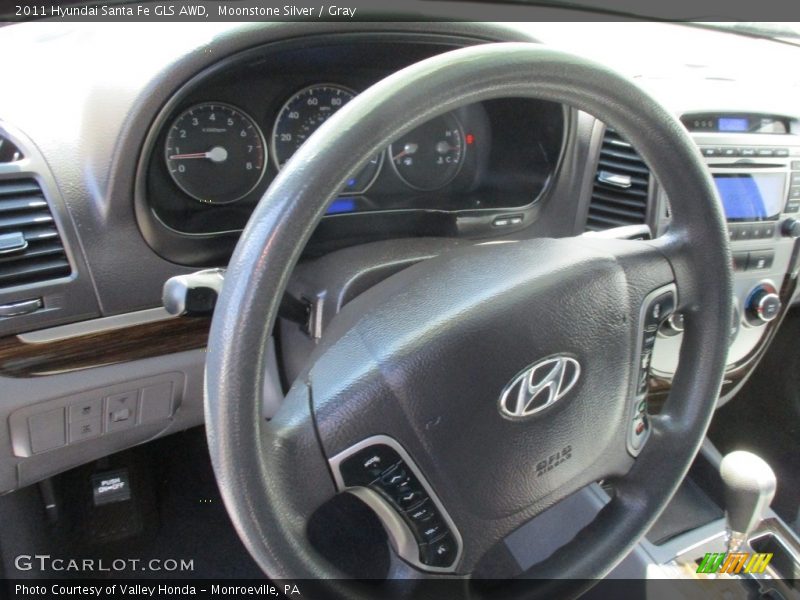 Moonstone Silver / Gray 2011 Hyundai Santa Fe GLS AWD
