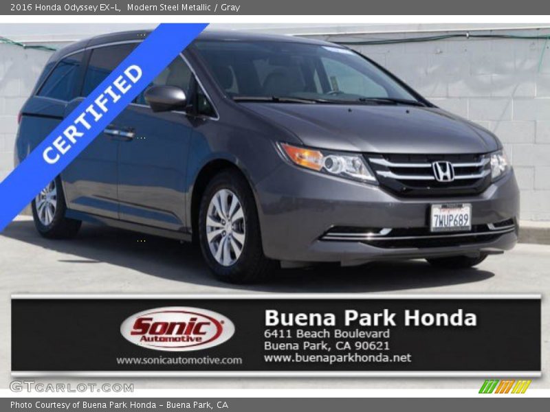 Modern Steel Metallic / Gray 2016 Honda Odyssey EX-L