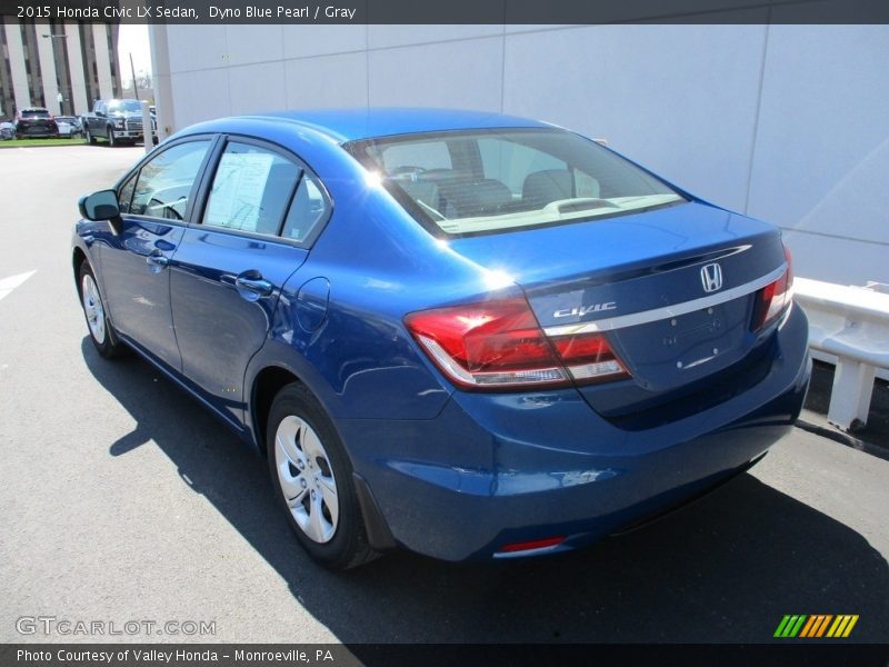 Dyno Blue Pearl / Gray 2015 Honda Civic LX Sedan