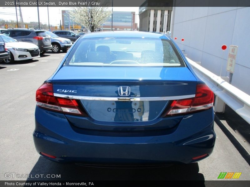 Dyno Blue Pearl / Gray 2015 Honda Civic LX Sedan