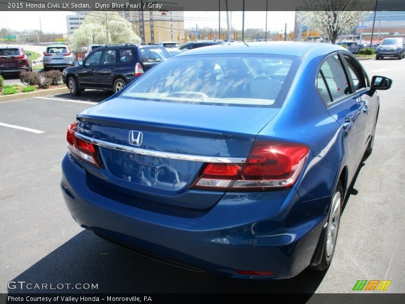 Dyno Blue Pearl / Gray 2015 Honda Civic LX Sedan