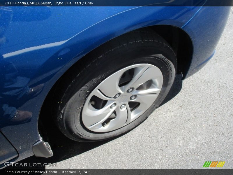 Dyno Blue Pearl / Gray 2015 Honda Civic LX Sedan