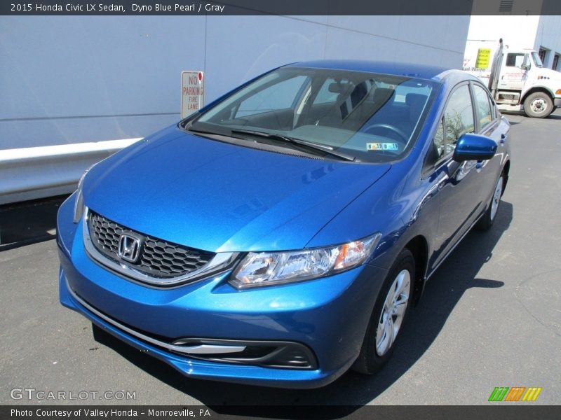 Dyno Blue Pearl / Gray 2015 Honda Civic LX Sedan