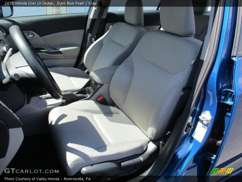 Dyno Blue Pearl / Gray 2015 Honda Civic LX Sedan