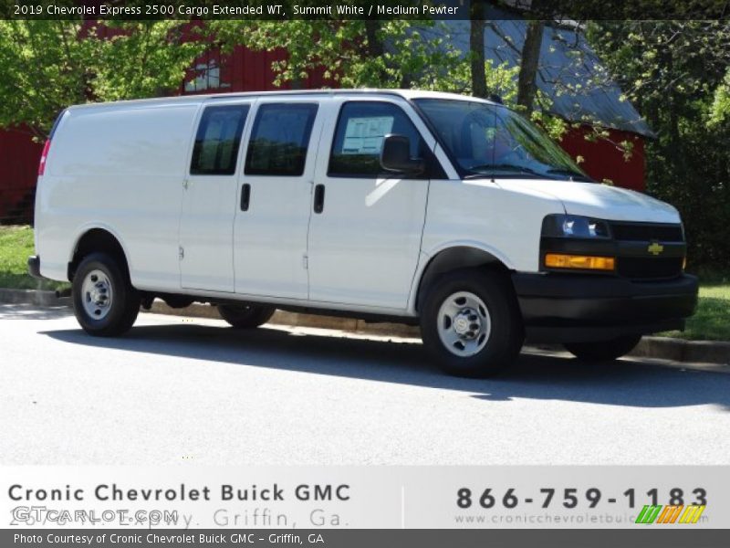 Summit White / Medium Pewter 2019 Chevrolet Express 2500 Cargo Extended WT
