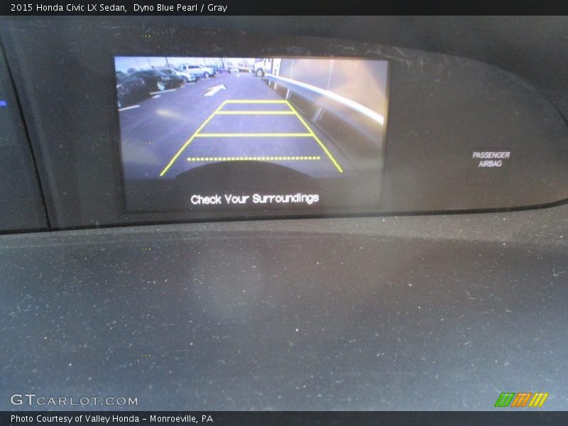 Dyno Blue Pearl / Gray 2015 Honda Civic LX Sedan