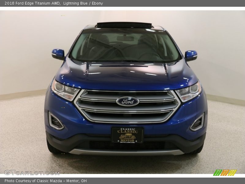 Lightning Blue / Ebony 2018 Ford Edge Titanium AWD