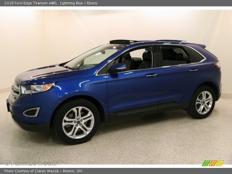 Lightning Blue / Ebony 2018 Ford Edge Titanium AWD