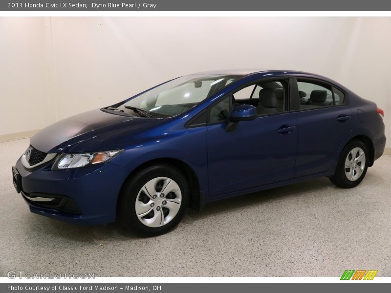 Dyno Blue Pearl / Gray 2013 Honda Civic LX Sedan