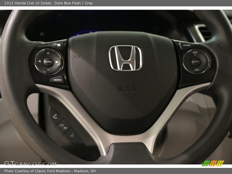 Dyno Blue Pearl / Gray 2013 Honda Civic LX Sedan