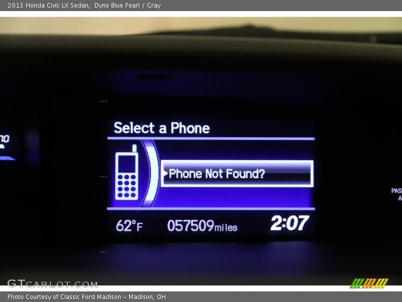 Dyno Blue Pearl / Gray 2013 Honda Civic LX Sedan