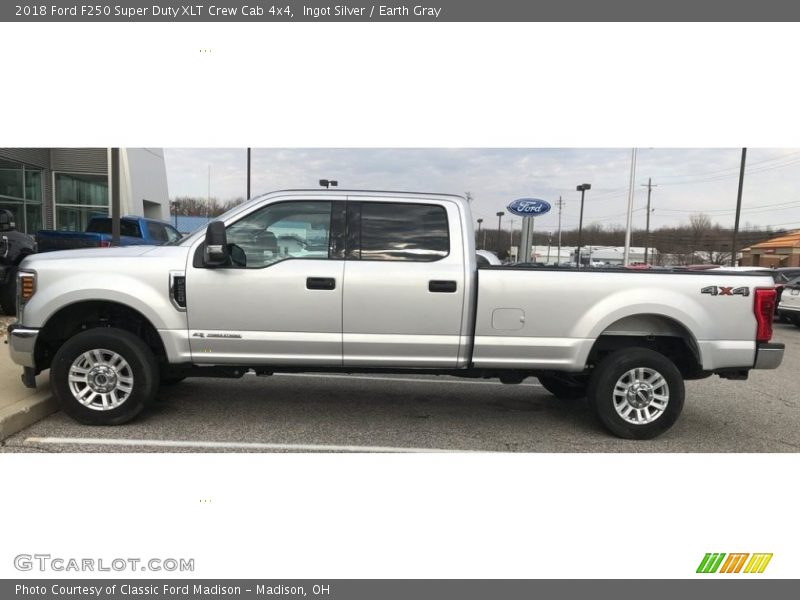 Ingot Silver / Earth Gray 2018 Ford F250 Super Duty XLT Crew Cab 4x4