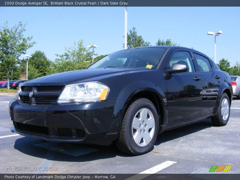 Brilliant Black Crystal Pearl / Dark Slate Gray 2009 Dodge Avenger SE