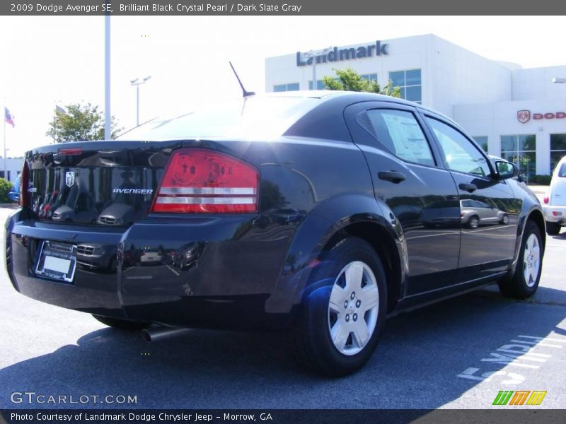 Brilliant Black Crystal Pearl / Dark Slate Gray 2009 Dodge Avenger SE