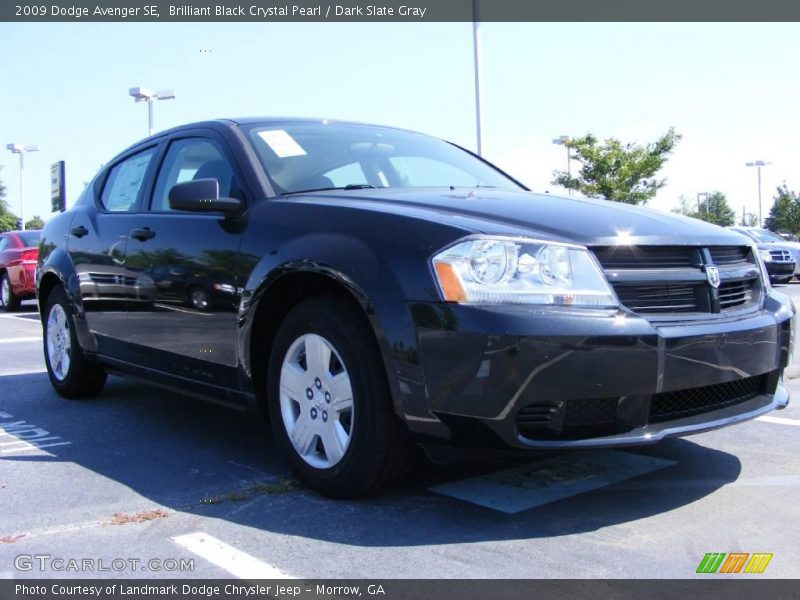 Brilliant Black Crystal Pearl / Dark Slate Gray 2009 Dodge Avenger SE
