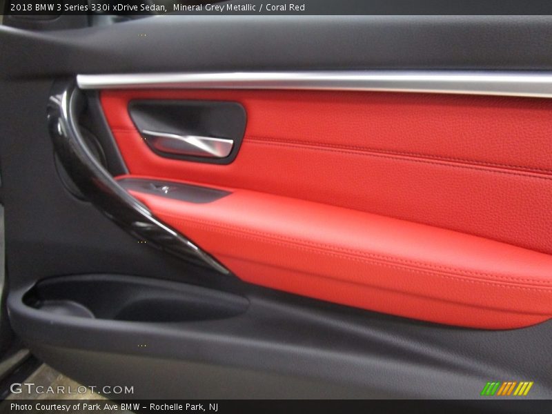 Mineral Grey Metallic / Coral Red 2018 BMW 3 Series 330i xDrive Sedan
