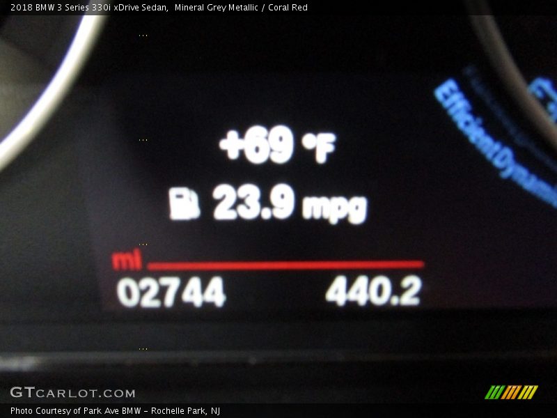 Mineral Grey Metallic / Coral Red 2018 BMW 3 Series 330i xDrive Sedan