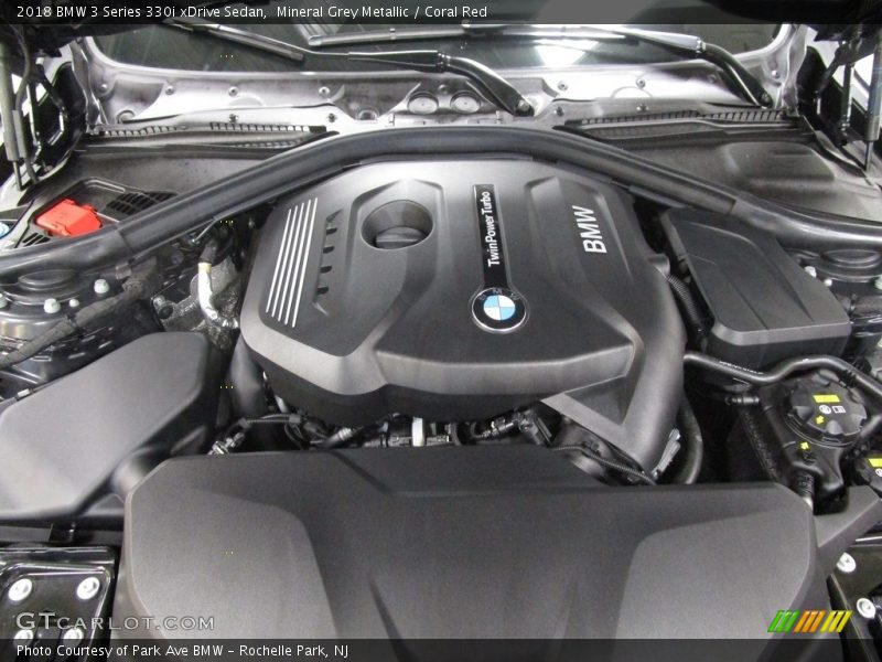 Mineral Grey Metallic / Coral Red 2018 BMW 3 Series 330i xDrive Sedan
