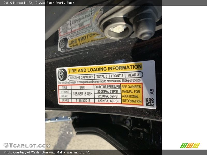 Crystal Black Pearl / Black 2019 Honda Fit EX