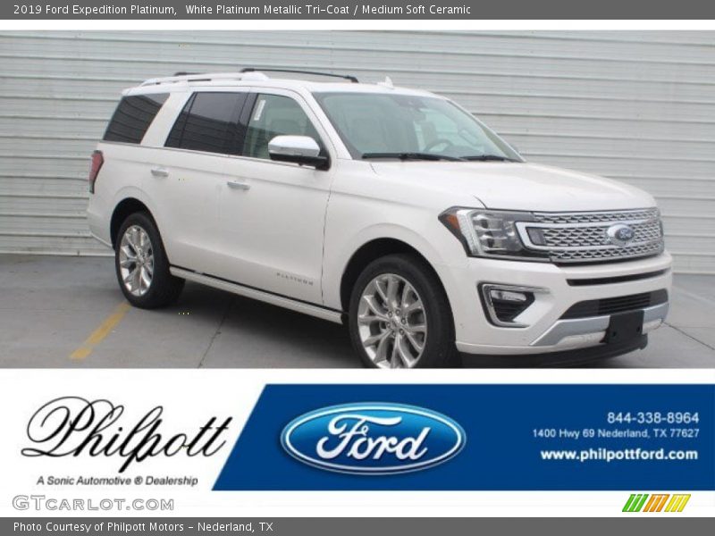 White Platinum Metallic Tri-Coat / Medium Soft Ceramic 2019 Ford Expedition Platinum