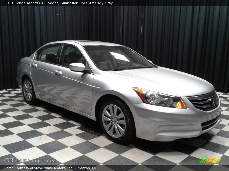Alabaster Silver Metallic / Gray 2011 Honda Accord EX-L Sedan